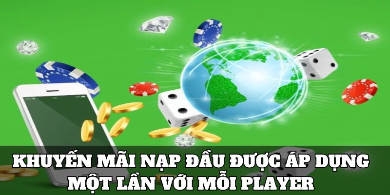 Khuyến mãi nạp đầu được áp dụng một lần với mỗi player